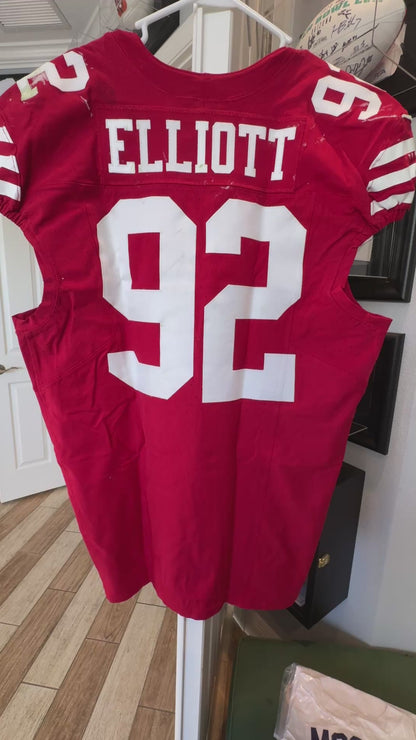 Jordan Elliott GAME USED💪10/20/24 PHOTO MATCHED📸San Francisco 49ers Jersey👕vs Kansas City Chiefs Special Crucial Catch Matchup