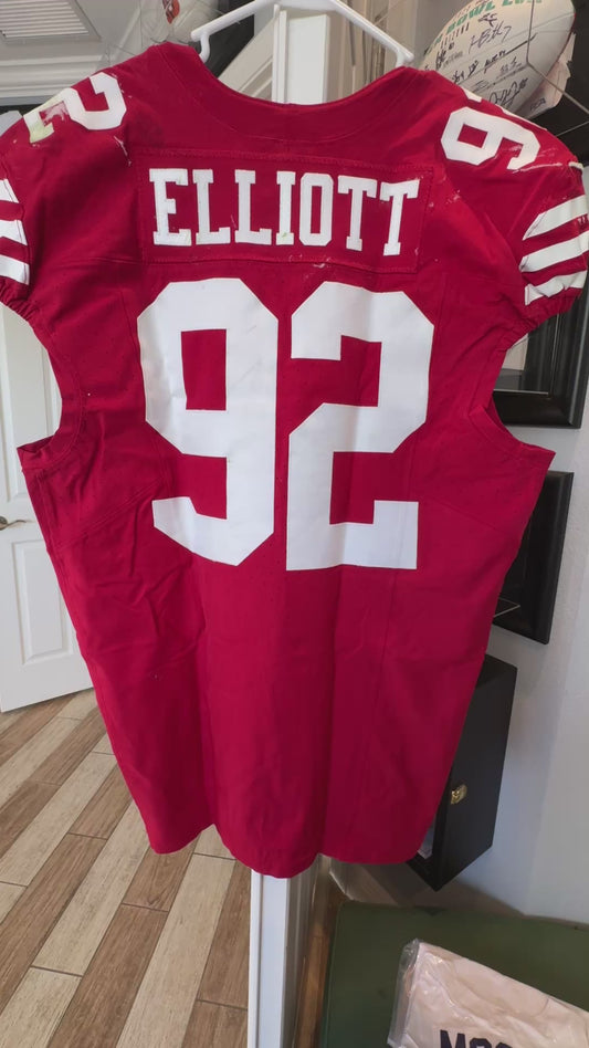 Jordan Elliott GAME USED💪10/20/24 PHOTO MATCHED📸San Francisco 49ers Jersey👕vs Kansas City Chiefs Special Crucial Catch Matchup