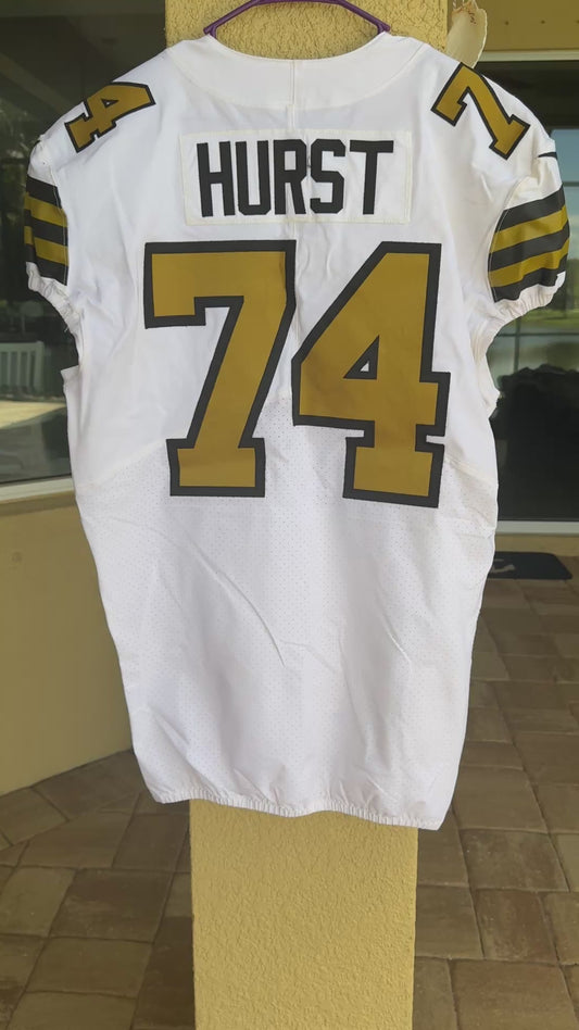 James Hurst GAME WORN 💪 10/02/2022 PHOTO MATCHED 📸 New Orleans Saints Nike NFL Jersey👕 vs. Minnesota Vikings with PSA Authentication 🛡️