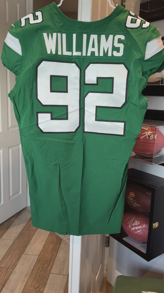 Leonard Williams GAME USED/WORN 💪 New York Jets Nike NFL Jersey 👕 with PSA Authenticity🛡️