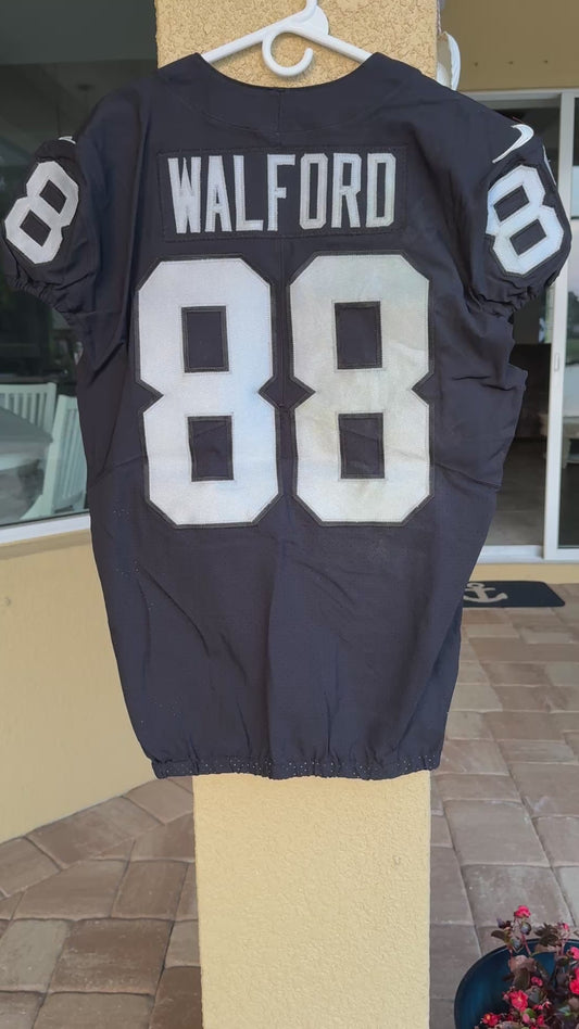 Clyde Walford GAME WORN🦾11/19/17 PHOTO MATCHED📸Las Vegas Raiders🏴NFL Jersey vs. New England Patriots