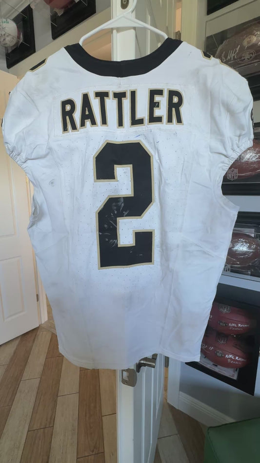 Spencer Rattler GAME WORN 09/28/25 New Orleans Saints ⚜️ Nike NFL Jersey vs Bills Includes PSA Authenticity 🛡️