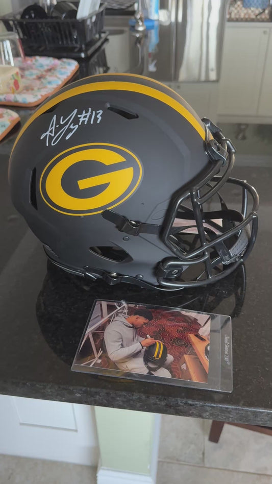 Allen Lazard Signed ✍️ Green Bay Packers Full-Size Authentic Eclipse Alternate Speed NFL Helmet 🛡️
