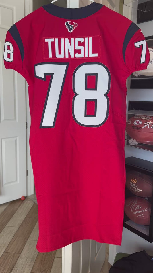 Laremy Tunsil Team Issued 💪 Houston Texans 🐂 Nike NFL Jersey 👕 Also included is COA 🛡️