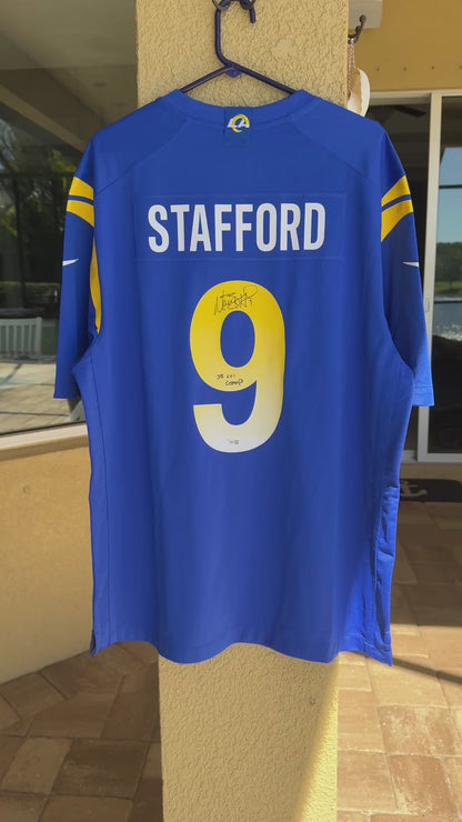 Matthew Stafford Signed✍️ Los Angeles Rams Nike Jersey Inscribed SB LVI Champs