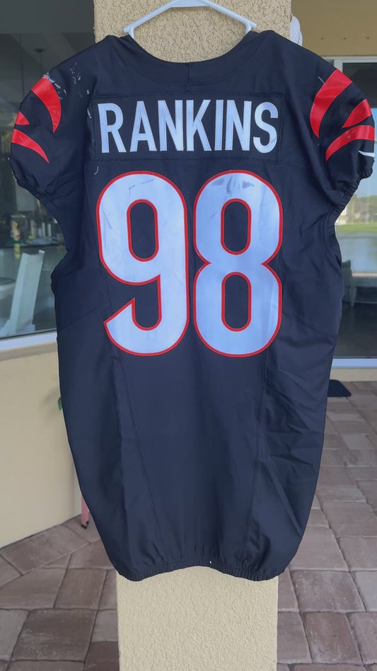 Sheldon Rankins GAME WORN 11/03/24💪PHOTO MATCHED📸Cincinnati Bengals NFL Jersey vs. Las Vegas Raiders Inc. PSA COA