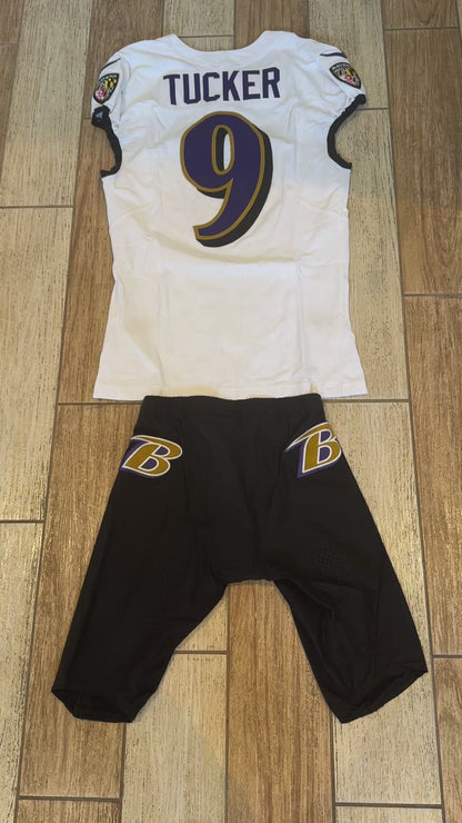 Justin Tucker GAME WORN💪11/17/24 Baltimore Ravens💜NFL Jersey + Pants set vs. Steelers