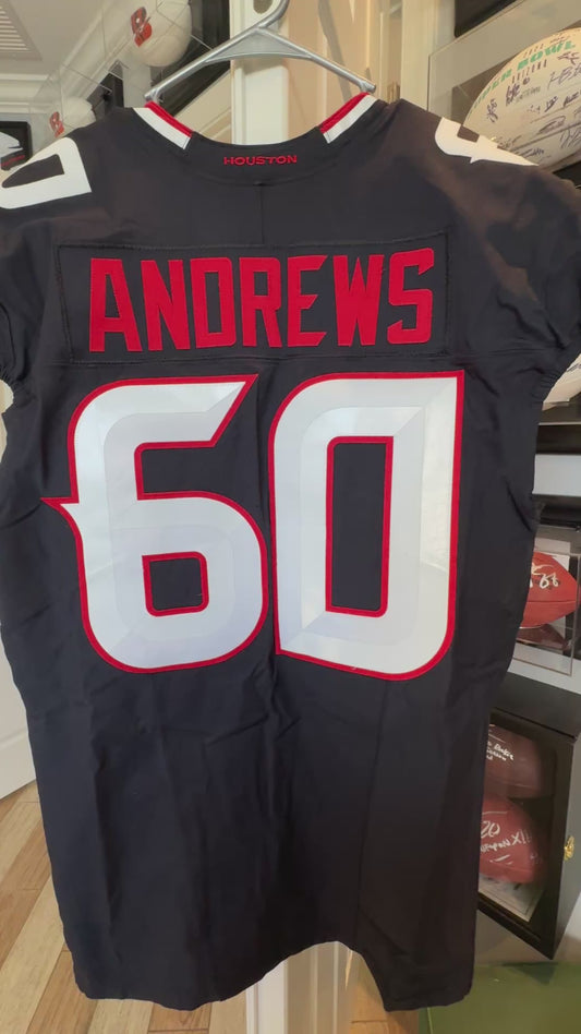 Jake Andrews GAME WORN 💪 09/07/2025 Houston Texans Nike NFL Jersey 🎽 vs. Los Angeles Rams🐏Also includes COA 🛡️