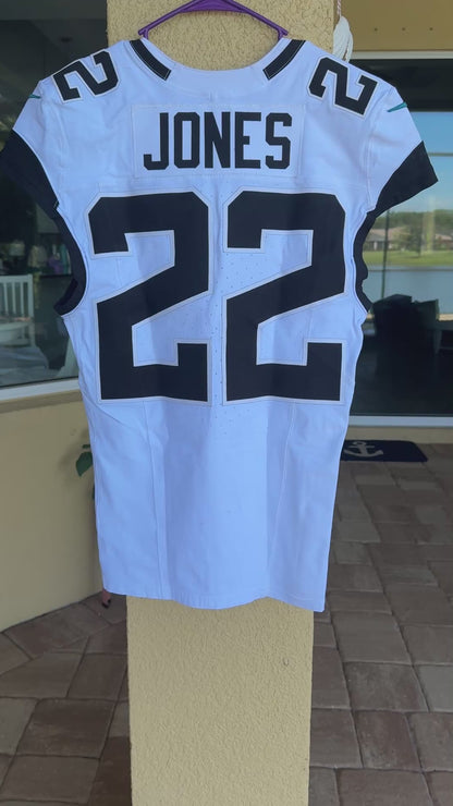 Jarrian Jones GAME USED 10/13/2024 Jacksonville Jaguars On-Field Nike NFL Jersey vs. Chicago Bears Also inc. PSA Authenticity