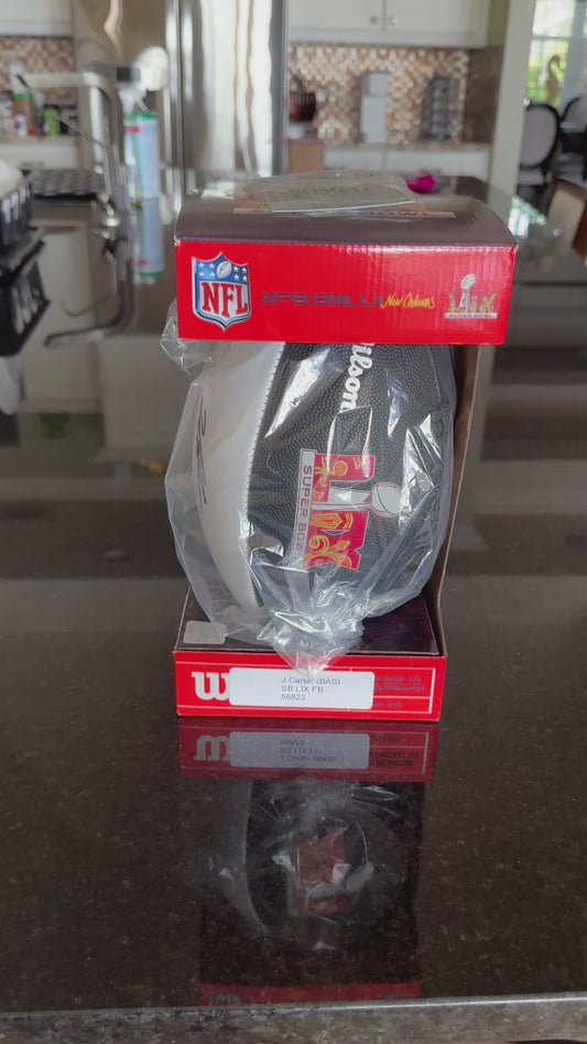 Jalen Carter Signed✍️Philadelphia Eagles🦅Super Bowl LIX Logo NFL Wilson Football