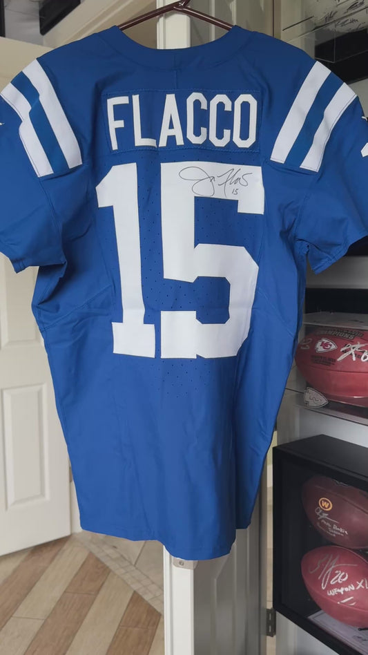 Joe Flacco Hand SIGNED ✍️ TEAM ISSUED 💪 Indianapolis Colts NFL Nike Jersey 👕 Inc. COA 🛡️
