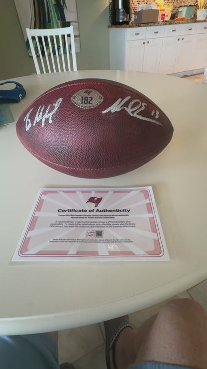 Baker Mayfield + Mike Evans GAME USED 💪 Signed 🖊️ Wilson DUKE Ball Tampa Bay Buccaneers Proof of Authenticity included 📄