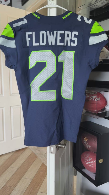Tre Flowers GAME-WORN💪09/19/2021 Seattle Seahawks NFL Jersey👕vs.Titans | Inc.COA📏