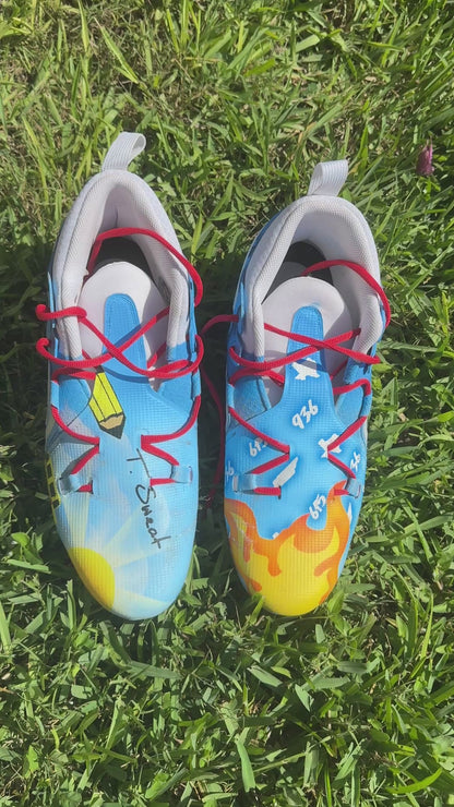 T'Vondre Sweat Signed Tennessee Titans Custom Cleats (2024 season) - Benefitting Backfield in Motion Inc.Professional Sports Authenticator (PSA) COA