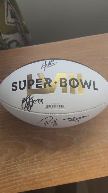 Kansas City Chiefs - Super Bowl 58 Commemorative Ball Signed✍️by 5 NFL Players💯Donovan Smith, Cornell Powell, Austin Reiter, Richie James
