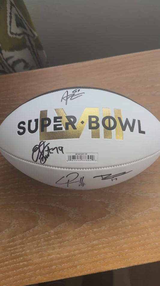 Kansas City Chiefs - Super Bowl 58 Commemorative Ball Signed✍️by 5 NFL Players💯Donovan Smith, Cornell Powell, Austin Reiter, Richie James