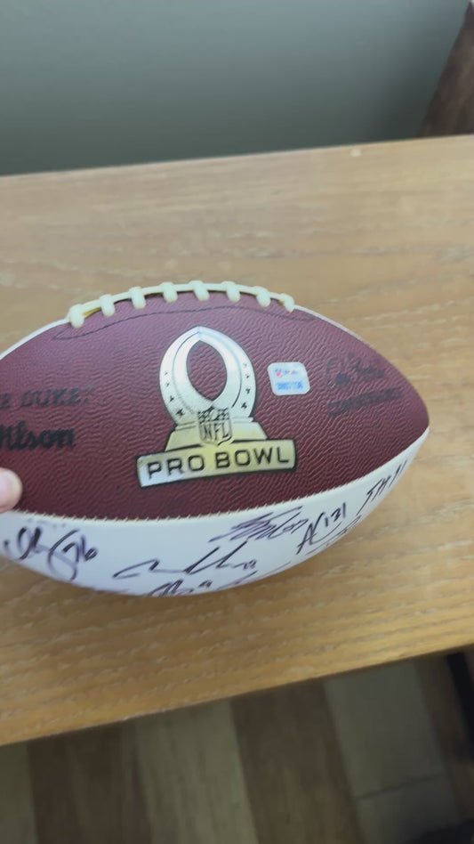 Wilson Pro Bowl Panel Ball Signed By Over 25 Players inc. Drew Brees, JJ Watt, Jason Kelce, TY Hilton, AJ Green, Andy Dalton, Andrew Luck, Calias Campbell & Pat Mcafee Also included is PSA Authenticity 🛡️