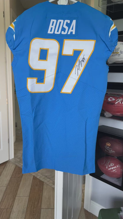 Joey Bosa TEAM-ISSUED💪Hand-SIGNED✍️Los Angeles Chargers⚡NFL Nike Jersey👕inc. Captains Patch + COA📏