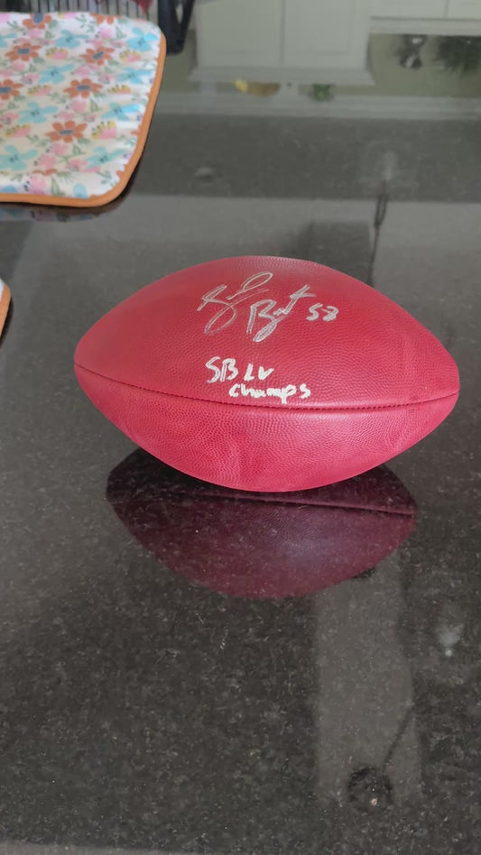 Shaquil Barrett Signed✍️Tampa Bay Buccaneers Super Bowl LV Duke Football with“SB LV CHAMPS” Inscription