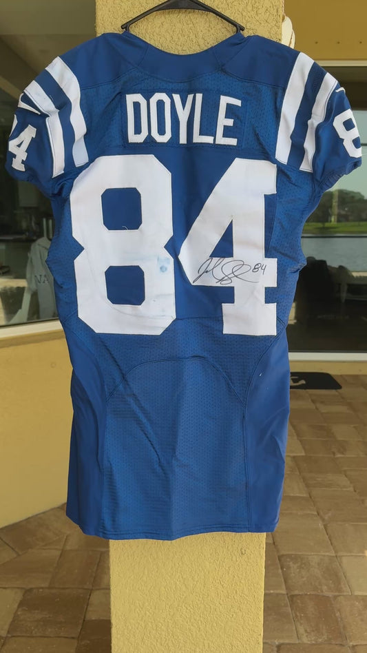 Jack Doyle Signed ✍️ GAME WORN 💪 10/17/21 PHOTO MATCHED 📸 Colts Nike NFL Jersey 👕 Rare💥 Includes PSA Authenticity 🛡️