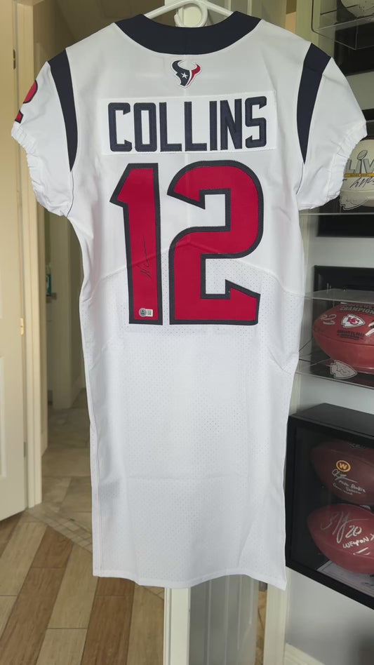 Nico Collins TEAM/GAME ISSUED 💥 Hand Signed✍️ Houston Texans 🐂 Nike NFL Jersey Also inc. COA 🛡️