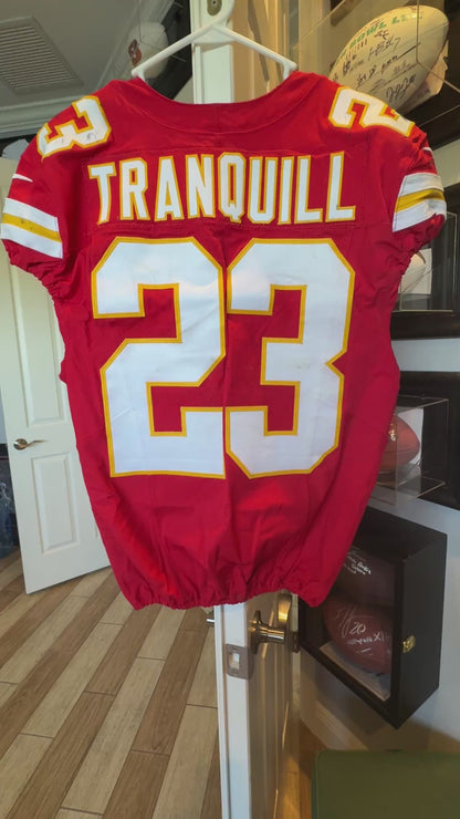 Drue Tranquill GAME-USED💪09/28/25 Kansas City Chiefs NFL Jersey🎽vs. Baltimore Ravens