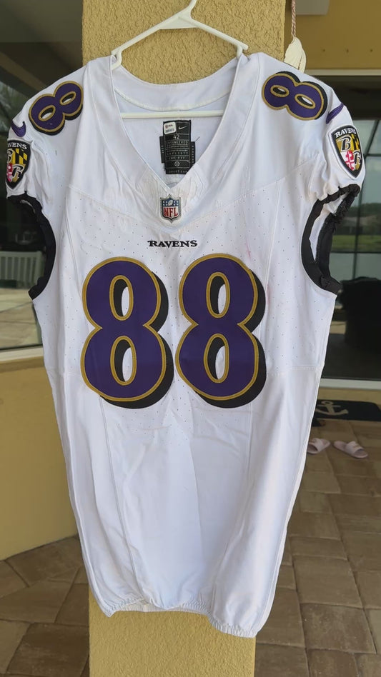Charlie Kolar GAME WORN💪 (10/15/2023) On-Field Baltimore Ravens💜Jersey NFL🌍vs. Titans (London Series)