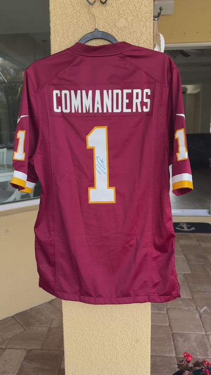 Jayden Daniels Hand-Signed 🖊️Washington Commanders Replica Draft NFL Jersey👕