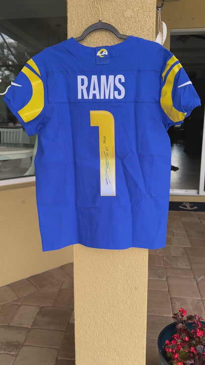 Blake Corrum Hand-Signed✍️Los Angeles Rams🐏AUTHENTIC Draft Jersey NFL Memorabilia