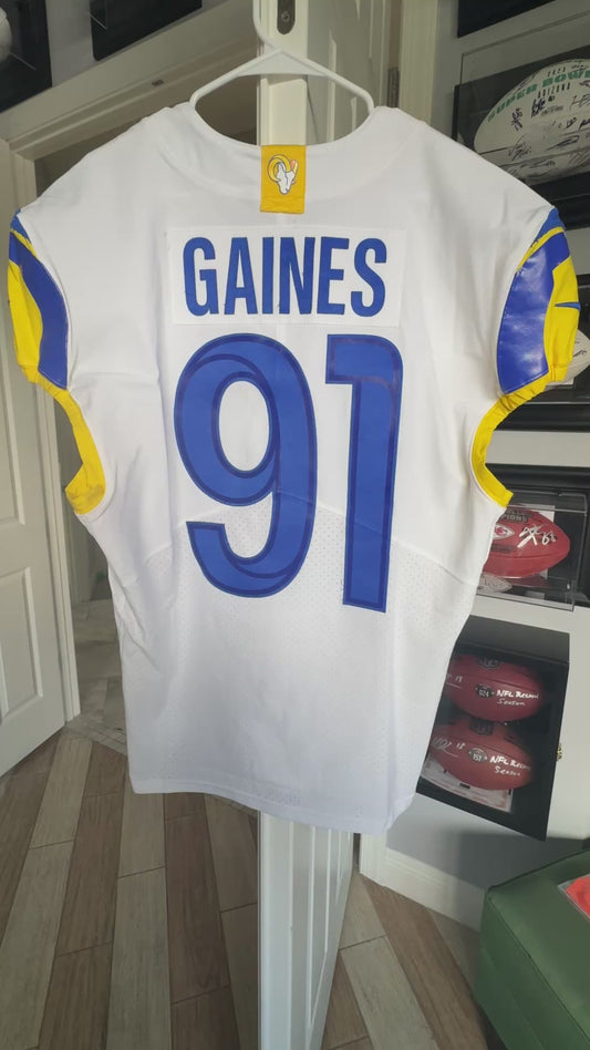 Greg Gaines TEAM ISSUED 💪 Los Angeles Rams Nike NFL On-Field Jersey 👕 Inc. COA 📄