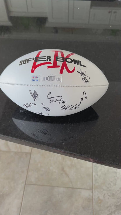 Travis Kelce💥Kansas City Chiefs MULTI Signed Super Bowl 59 Ball Signed By Travis Kelce, Isaiah Pacheco, Carson Wentz & Others