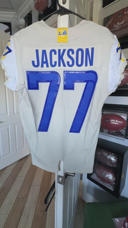 Alaric Jackson GAME ISSUED Los Angeles Rams Nike NFL On Field Jersey Inc. Certificate of Authenticity 📏