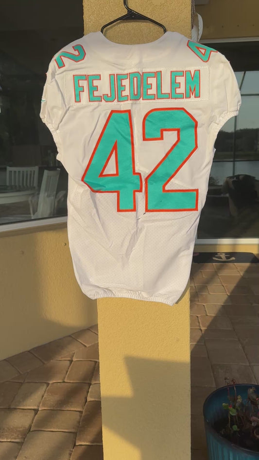 Clayton Fejedelem GAME WORN 10/17/21 PHOTO MATCHED 📸 Dolphins 🐬 NFL Nike Jersey includes PSA Authenticity