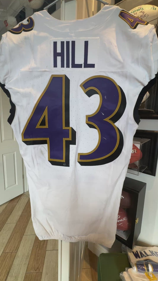 Justice Hill GAME-WORN💪09/07/25 Baltimore Ravens💜NFL Jersey vs.Bills includes COA