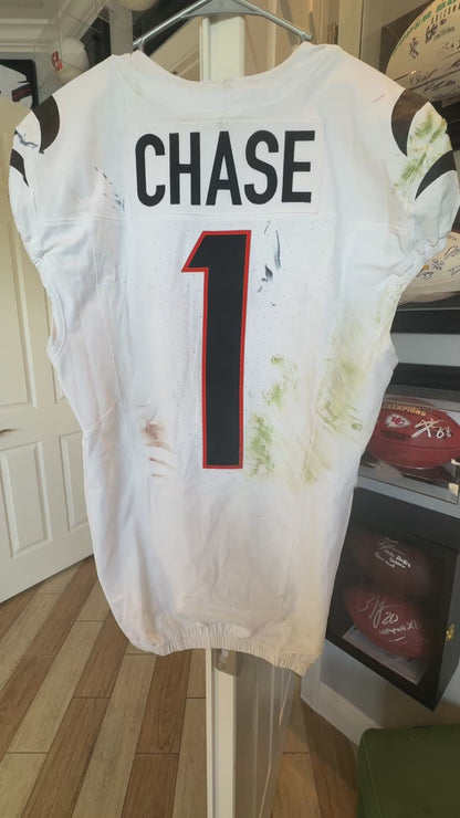 Ja'Marr Chase GAME-WORN🏈Ja'Marr Chase GAME-WORN 09/29/25💪Cincinnati Bengals🐅NFL Jersey vs. Broncos