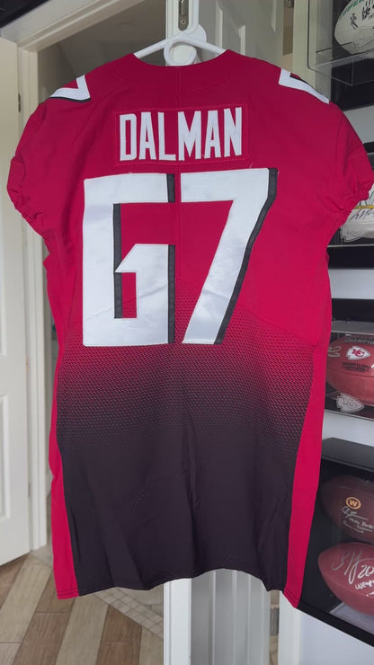 Drew Dalman GAME WORN💪10/10/21 Atlanta Falcons🦅NFL Jersey - Nike PSA COA💯vs.Jets (London)