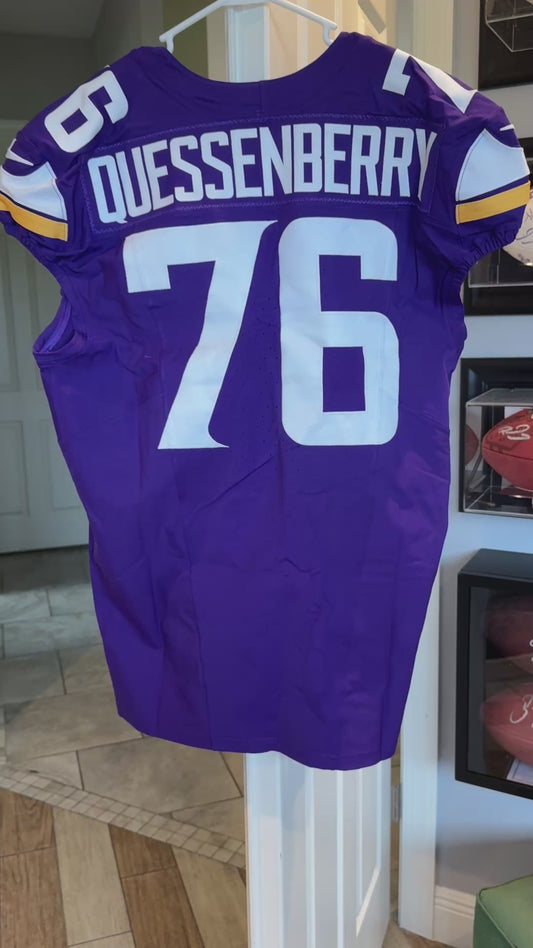 David Quessenberry GAME USED 10/06/24 Minnesota Vikings 👕 Jersey vs. New York Jets London Game ✅ Inc. PSA Authenticity
