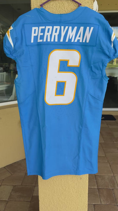 Denzel Perryman GAME-WORN💪11/10/24 Los Angeles Chargers⚡NFL Jersey vs. Tennessee Titans (Salute 2 Service game)