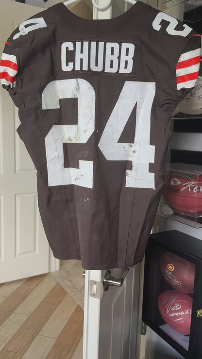 Nick Chubb GAME WORN/USED 10/27/24 💪 PHOTO-MATCHED 📸 Cleveland Browns On-Field NFL Jersey 👕 vs. Baltimore Ravens Also includes Professional Sports Authenticator (PSA)