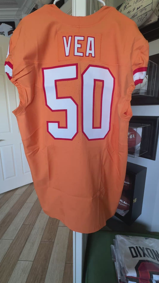 Vita Vea GAME ISSUED 💪 Tampa Bay Buccaneers Nike On-Field NFL Creamsicle 🟧Jersey 👕 Includes COA