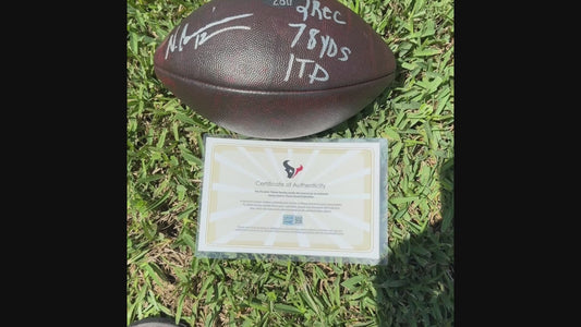 Nico Collins GAME-USED 💪 & Signed ✍️ Houston Texans Wilson DUKE Ball vs. Buffalo Bills 🦬 10/06/24 Also inc inscription