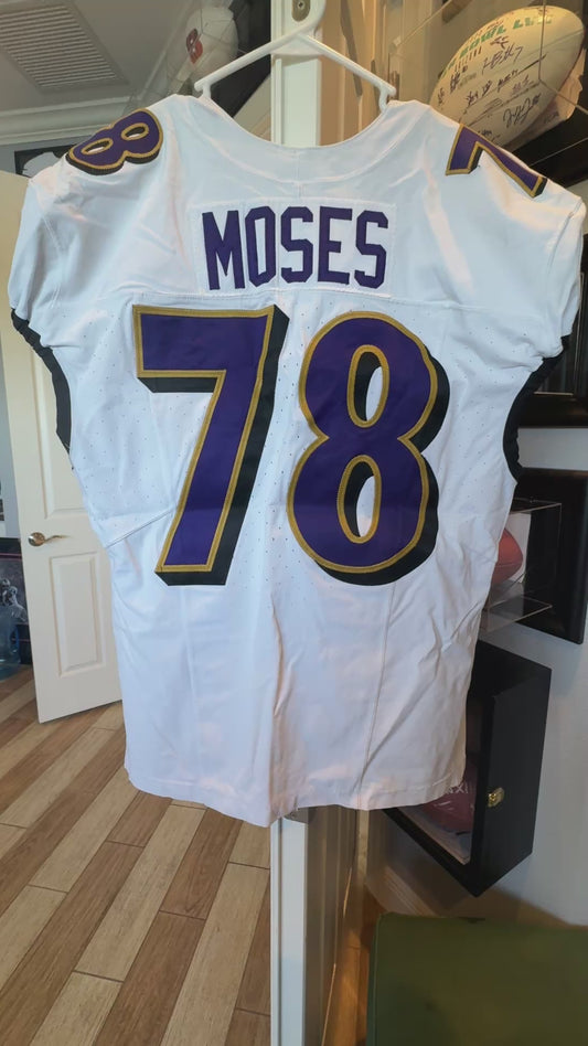 Morgan Moses GAME-WORN💪10/15/23 Baltimore Ravens💜Nike NFL Jersey vs.Titans🌍vs. Titans (London Game)