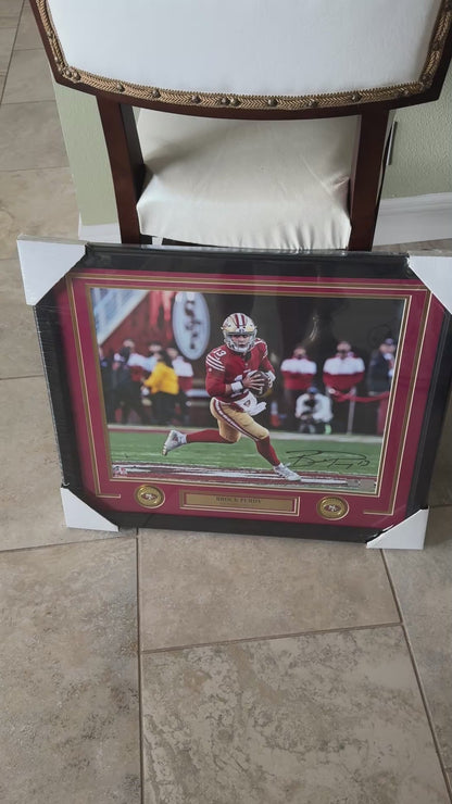 Brock Purdy Signed 🖊San Francisco 49ers Custom Framed NFL Photo Includes Fanatics COA Autographed Rare