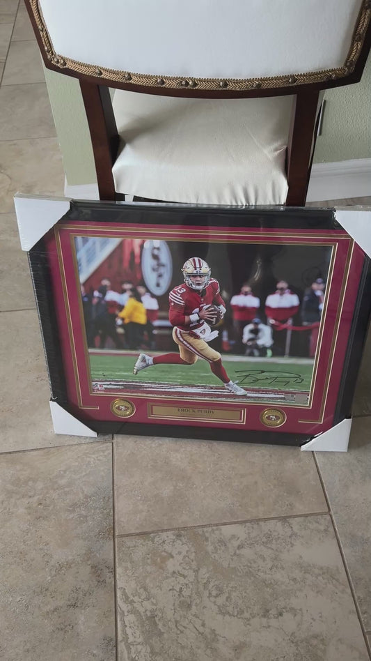 Brock Purdy Signed 🖊San Francisco 49ers Custom Framed NFL Photo Includes Fanatics COA Autographed Rare