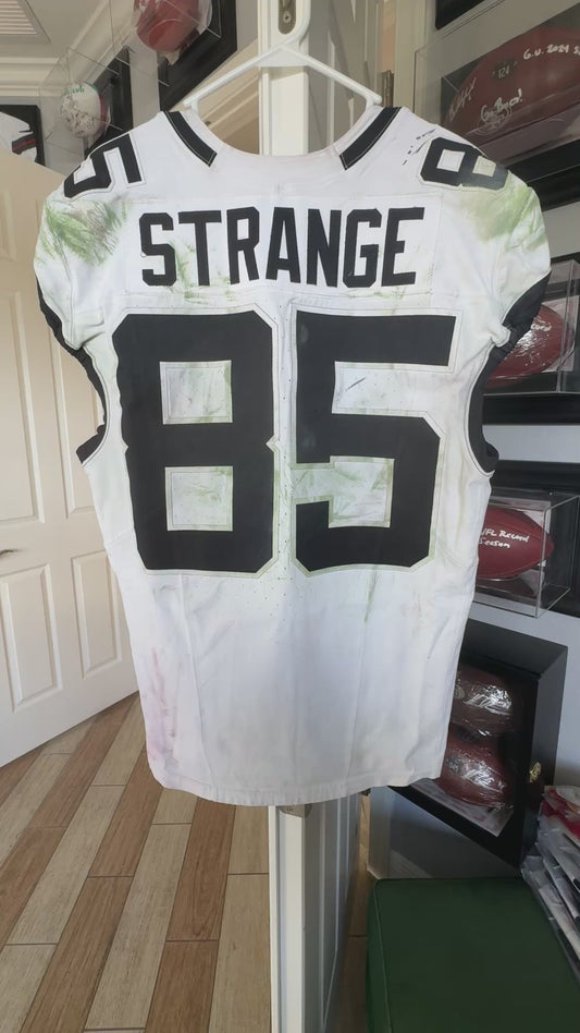 Brenton Strange GAME WORN 11/23/25 Jacksonville Jaguars 🐆 NFL Jersey vs Arizona Cardinals Also Includes Certificate of Authenticity