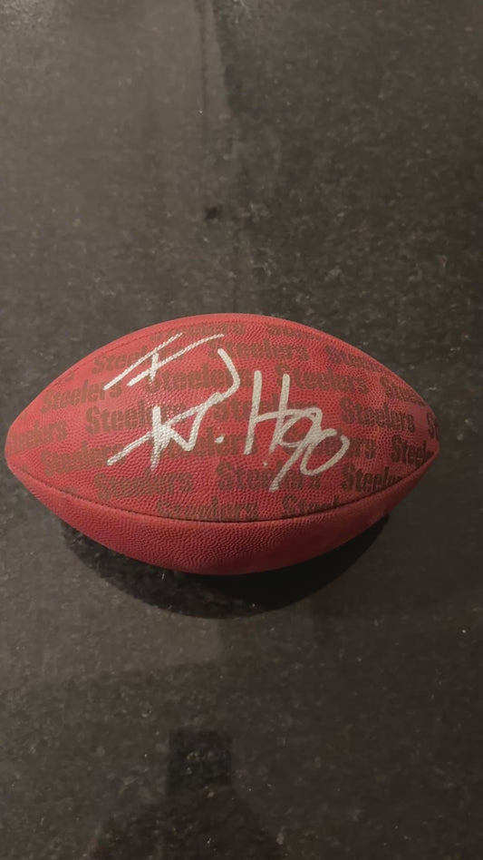 T. J. Watt Signed ✍️ Pittsburgh Steelers Official Wilson "The Duke" Team Logo NFL Football Inc. Beckett Authenticity 🛡️