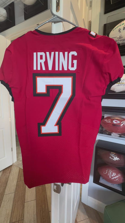 Bucky Irving GAME ISSUED 💪 Tampa Bay Buccaneers On-Field Nike NFL Red Jersey 🎽 Also includes Certificate of Authenticity 🛡️