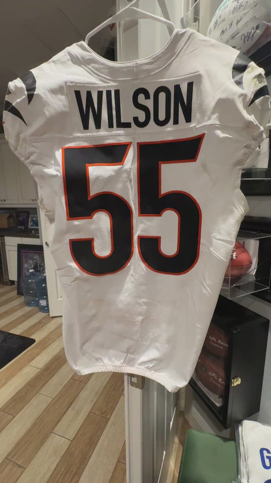 Logan Wilson GAME WORN/USED 10/12/25 💪 Cincinnati Bengals 🐅 Nike NFL Jersey vs Packers inc. COA 🛡️