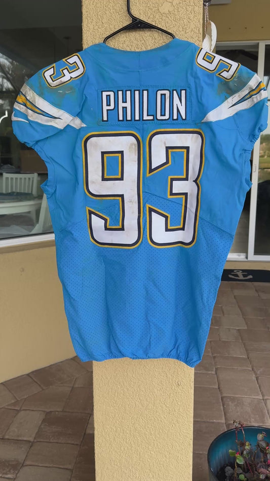 Darius Philon GAME-USED 10/21/18 Los Angeles Chargers⚡NFL Jersey London Games vs Titans