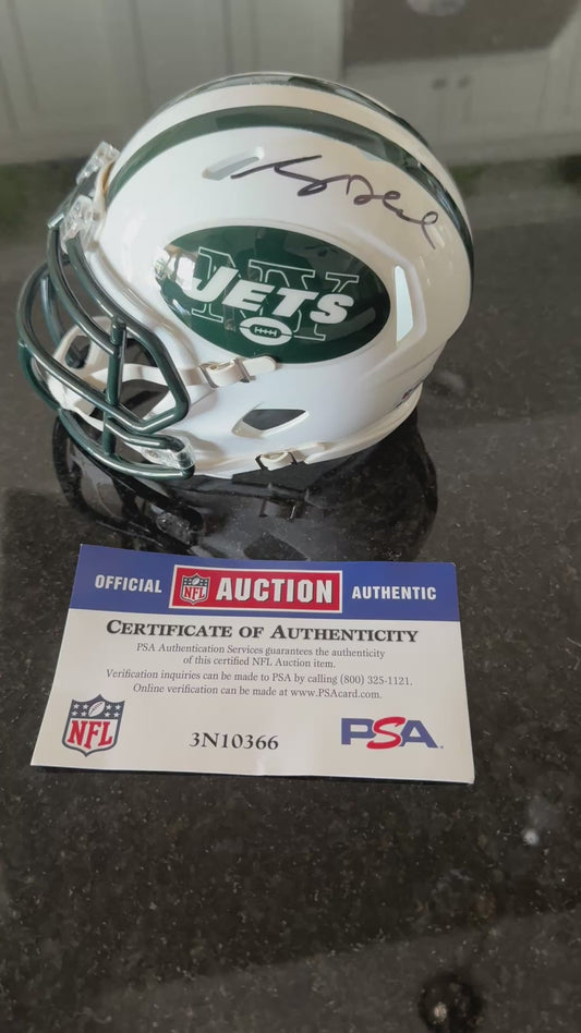 Sam Darnold Hand Signed ✍️ New York Jets 🟢⚪ mini NFL Helmet 🏈 Also includes PSA COA 🛡️